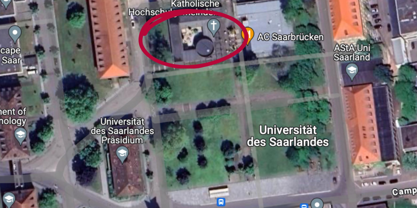 Standort auf dem Campus