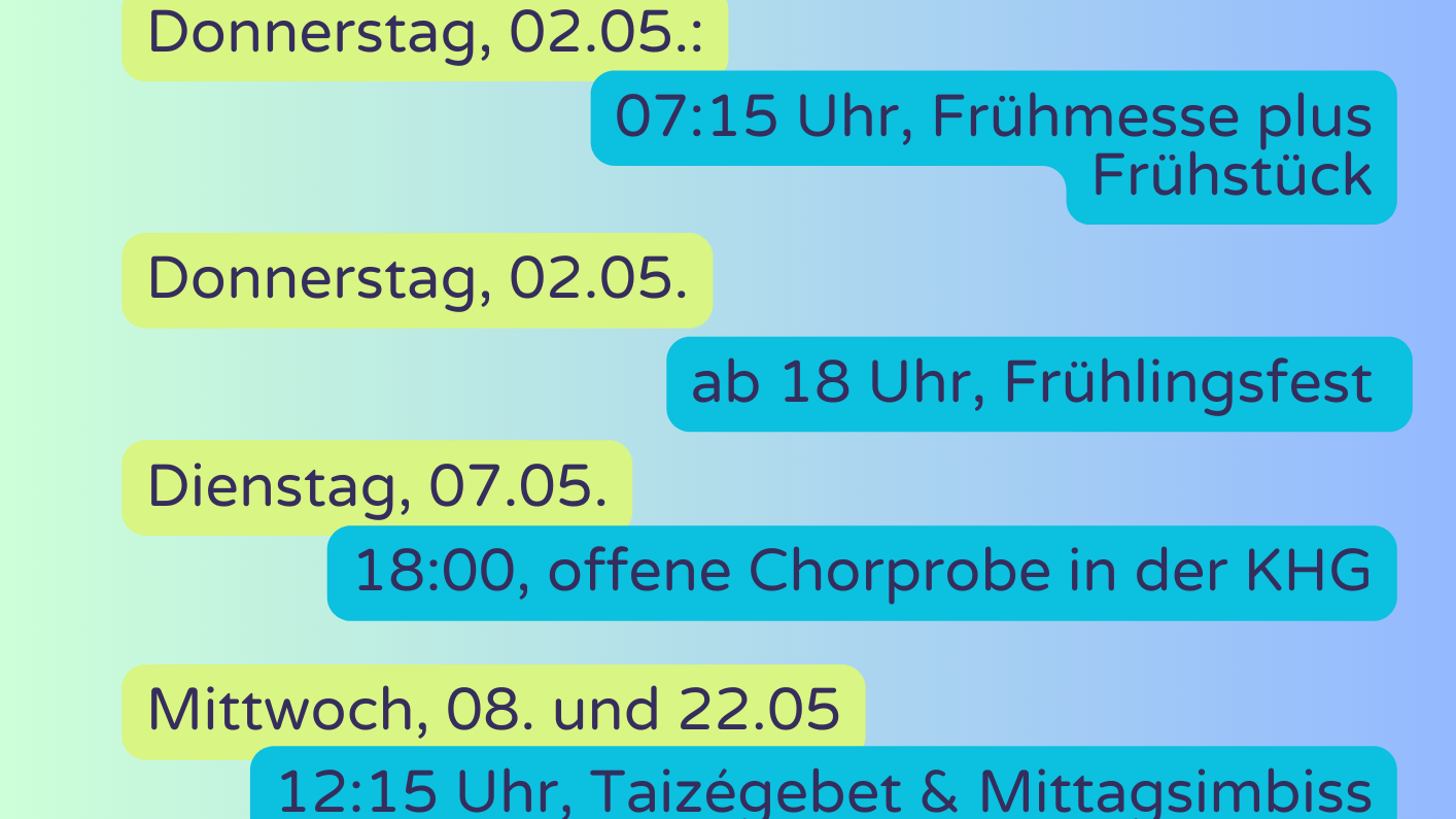 Überblick 1-8 Mai
